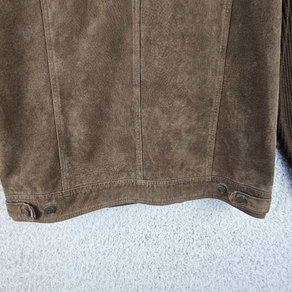 Relativity Leather Suede Button Up Jacket W/ Knit Sleeves Women's XL Chocolate - Picture 13 of 13